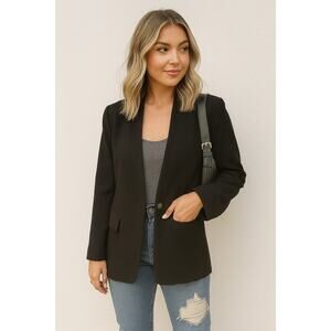 Dana Buchman Women's Black Blazer 6P One Button Lined Blazer